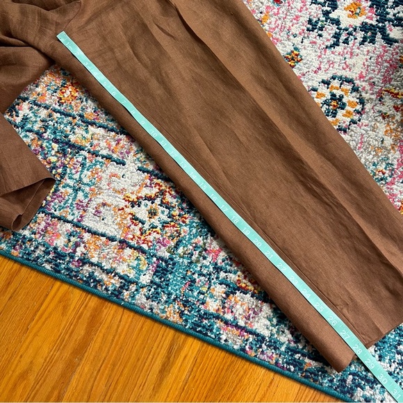 Vintage Linen Brown Gold Hardware Emblem Suit Blazer and Slacks - Picture 12 of 16